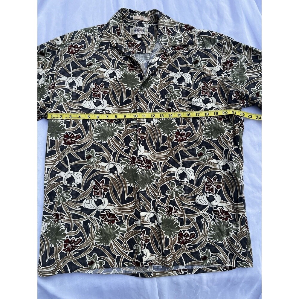 1990’s Y2K CAMPIA Tropical Camp Shirt Floral Cotton Made Button Up Women’s M